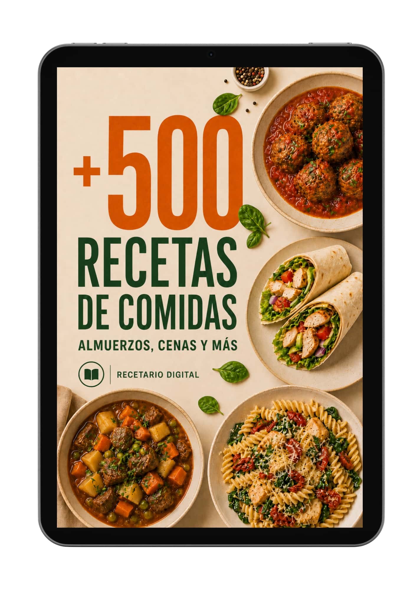 +500 Recetas de Comidas: Desayunos, Almuerzos, Cenas, Postres y Más